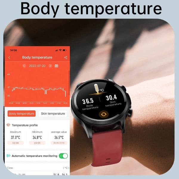 Geekran Non-invasive Glucose Testing Smartwatch with Heart Rate Measurement - FOFOPO